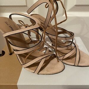 Call It Spring Women's Beige Strappy Heels